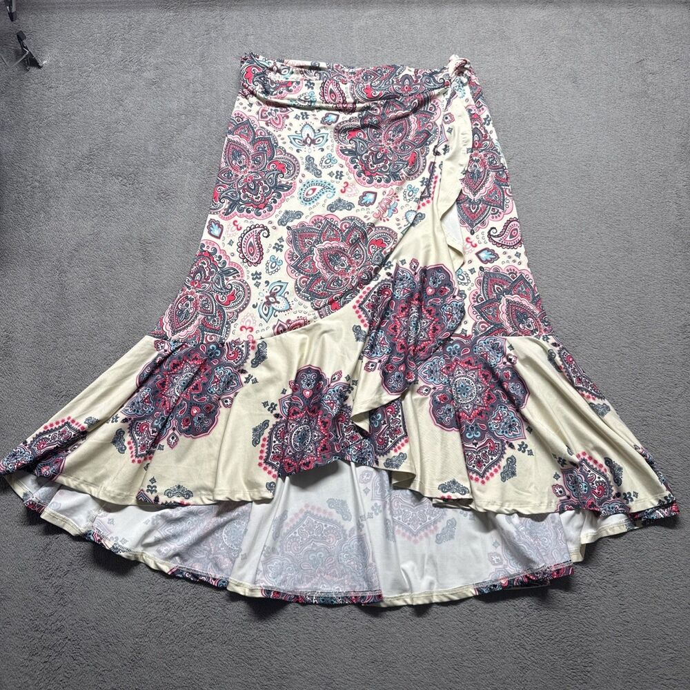 Women’s Wrap Skirt Lularoe Paisley M Bella Wrap Ruffle Skirt